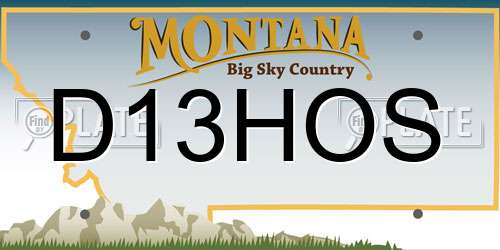 D13HOS Montana License Plate