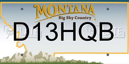 D13HQB Montana License Plate