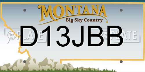 D13JBB Montana License Plate