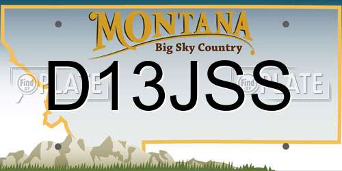 D13JSS Montana License Plate