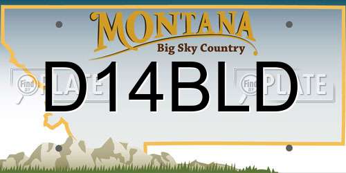 D14BLD Montana License Plate
