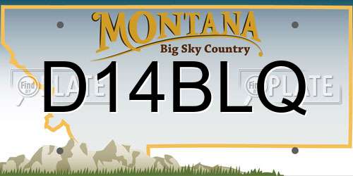 D14BLQ Montana License Plate