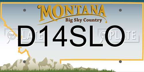 D14SLO Montana License Plate