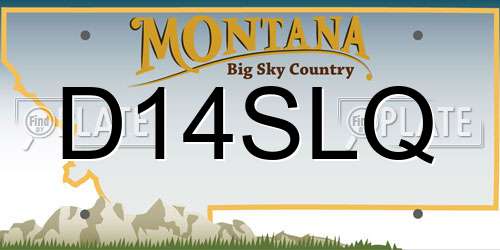 D14SLQ Montana License Plate