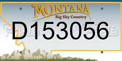 D153056 Montana License Plate