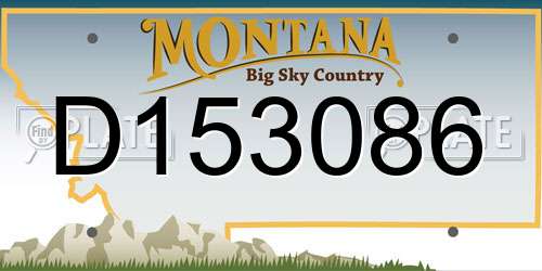 D153086 Montana License Plate