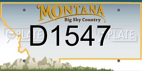 D1547 Montana License Plate