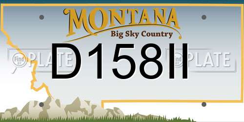 D158II Montana License Plate