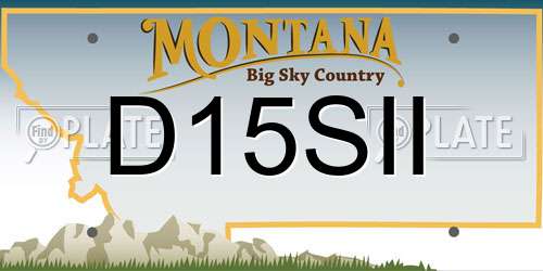 D15SII Montana License Plate