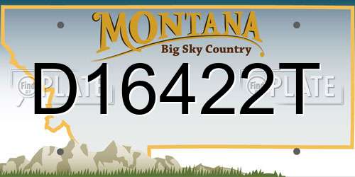 D16422T Montana License Plate