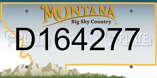 D164277 Montana License Plate