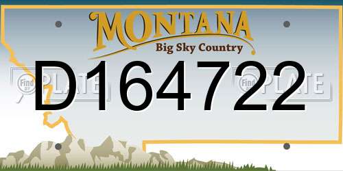 D164722 Montana License Plate