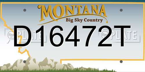 D16472T Montana License Plate