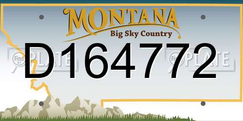 D164772 Montana License Plate