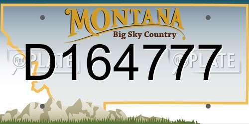 D164777 Montana License Plate