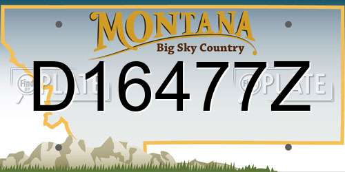 D16477Z Montana License Plate