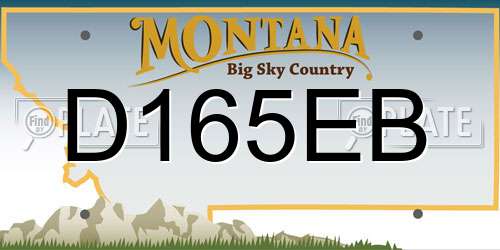 D165EB Montana License Plate