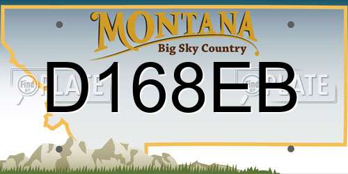 D168EB Montana License Plate
