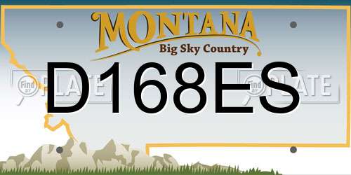 D168ES Montana License Plate