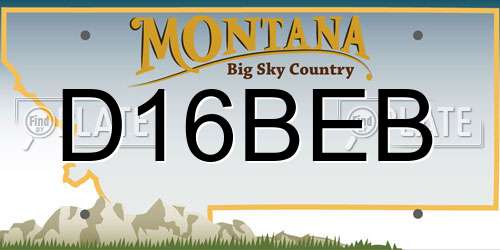 D16BEB Montana License Plate