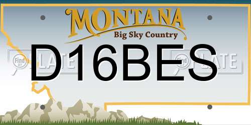 D16BES Montana License Plate