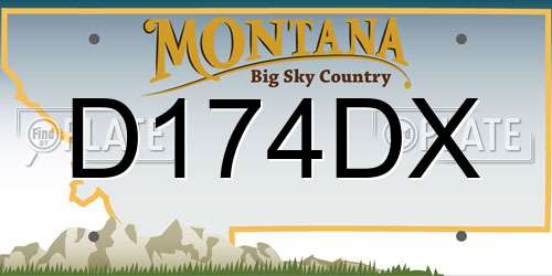 D174DX Montana License Plate