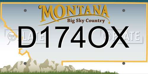 D174OX Montana License Plate