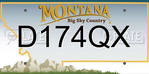 D174QX Montana License Plate