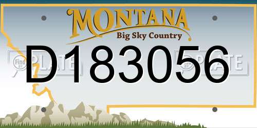 D183056 Montana License Plate