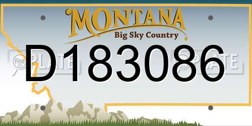 D183086 Montana License Plate