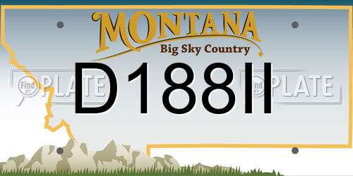 D188II Montana License Plate