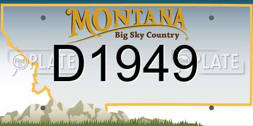 D1949 Montana License Plate
