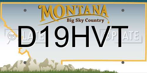D19HVT Montana License Plate