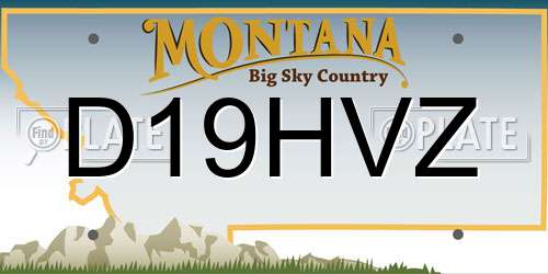 D19HVZ Montana License Plate
