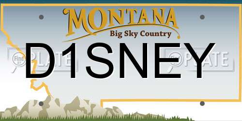 D1SNEY Montana License Plate