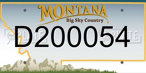 D200054 Montana License Plate