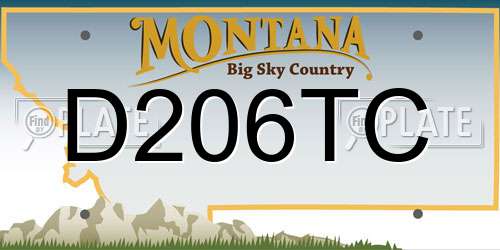 D206TC Montana License Plate