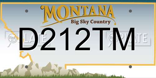 D212TM Montana License Plate