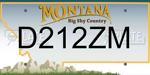 D212ZM Montana License Plate