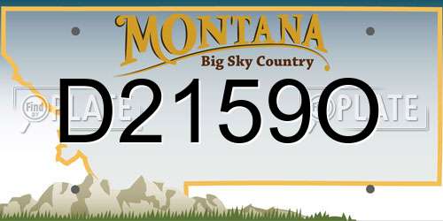 D2159O Montana License Plate