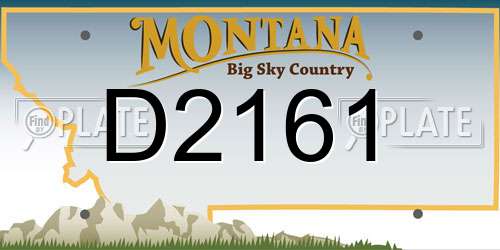 D2161 Montana License Plate