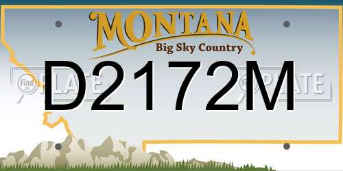 D2172M Montana License Plate