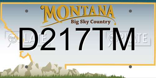 D217TM Montana License Plate