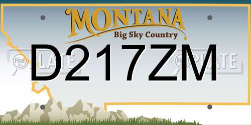 D217ZM Montana License Plate