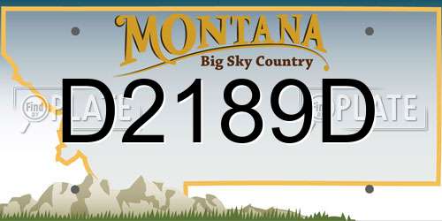 D2189D Montana License Plate