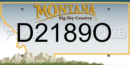 D2189O Montana License Plate