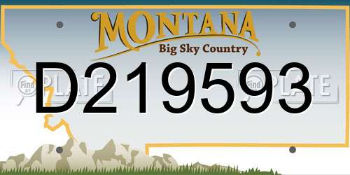 D219593 Montana License Plate