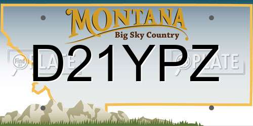 D21YPZ Montana License Plate