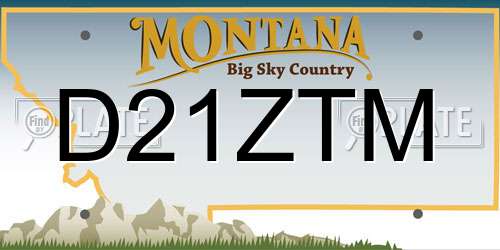 D21ZTM Montana License Plate