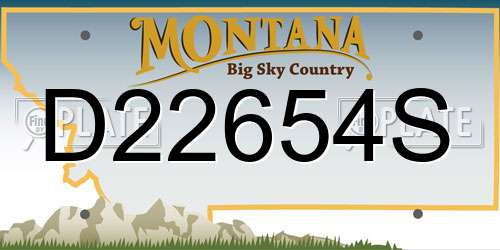 D22654S Montana License Plate
